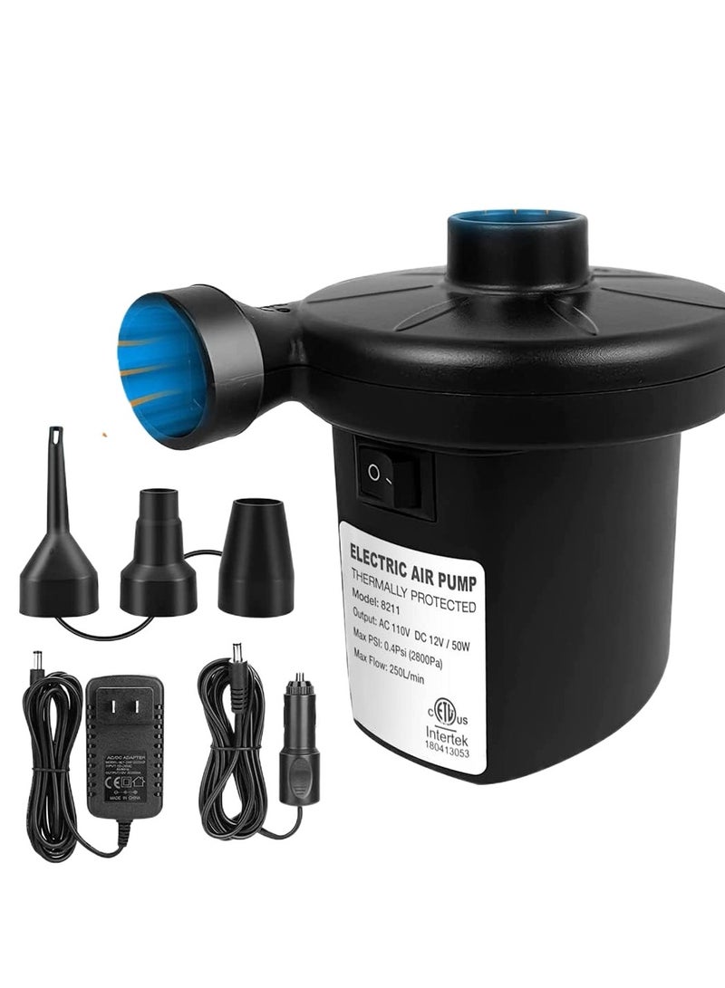 Electric Air Pump 12V Auto 3 Nozzle Gas-fill Air Compressor