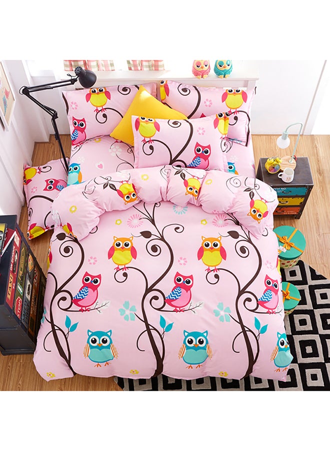 4-Piece Bedding Set Polyester Pink