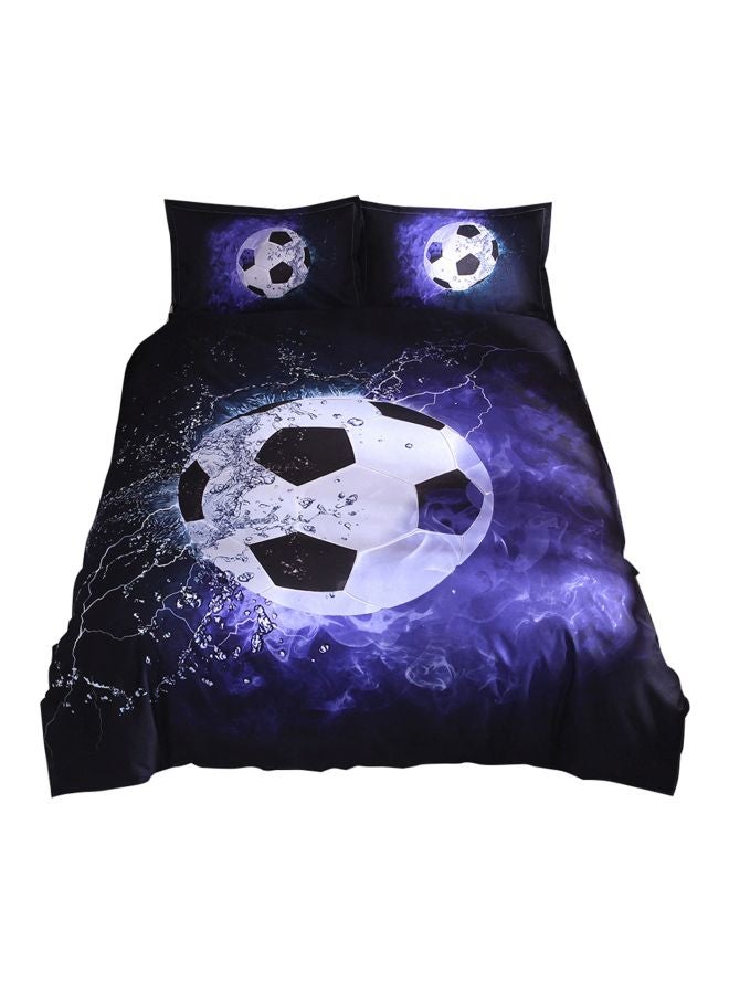 3-Piece Football Court Printed Daybed Set Polyester Blue/Black/White