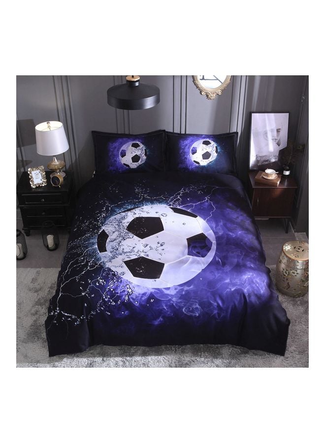 3-Piece Football Court Printed Daybed Set Polyester Blue/Black/White