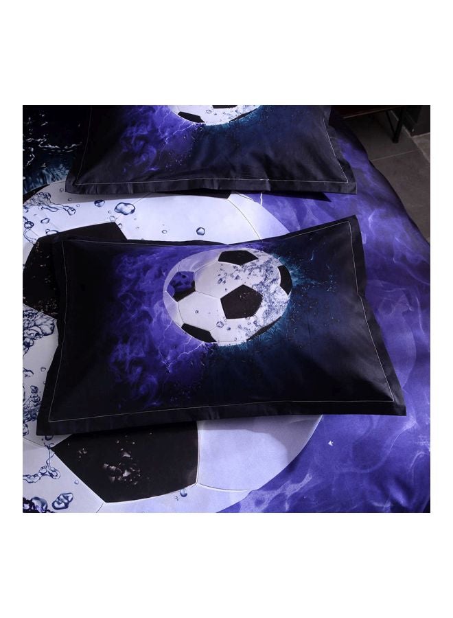 3-Piece Football Court Printed Daybed Set Polyester Blue/Black/White