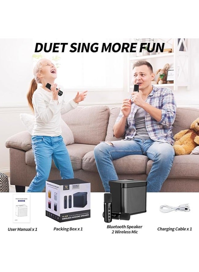 Dual Microphones, Bluetooth PA Speaker for All-Ages Indoor and Outdoor Parties Family Entertainment at Its Best
