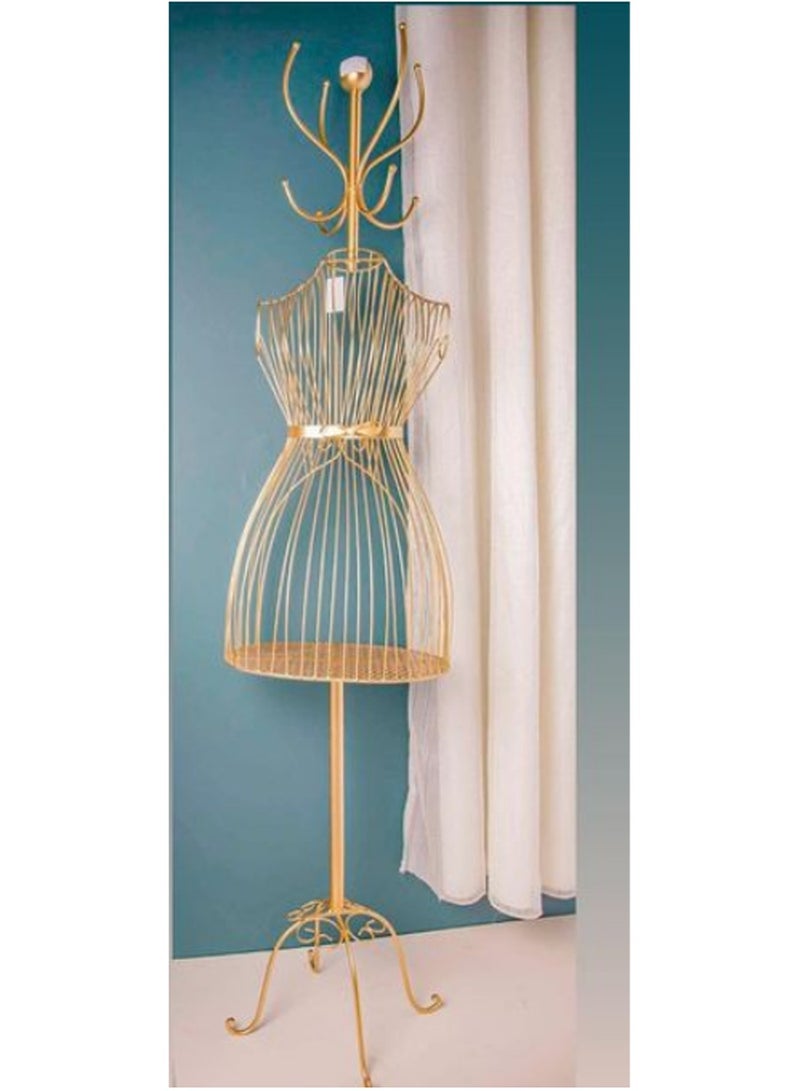 Female Mannequin Torso Body Dress Mannequin body Seamstress Dummy Iron Mannequin Female Dress Hanger Stand Form Metal Wire Frame Decorative Gold