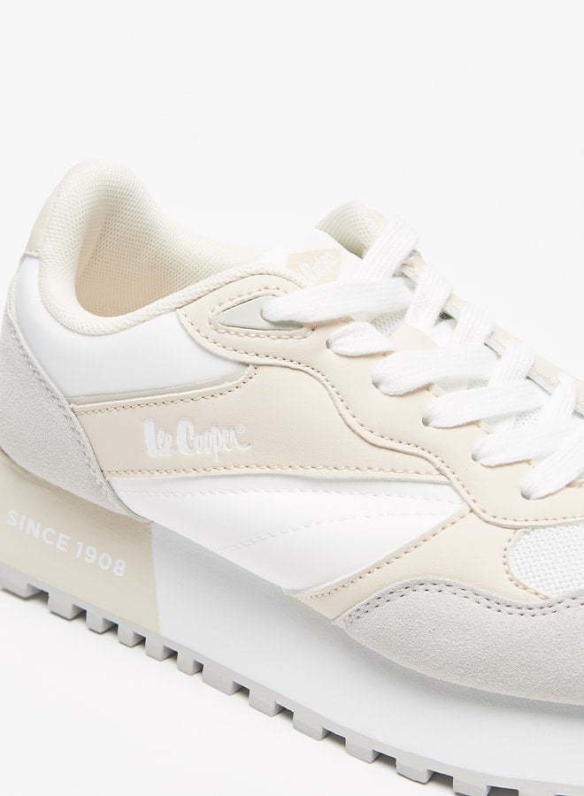 Women's Colourblock Low Ankle Sneakers with Lace-Up Closure