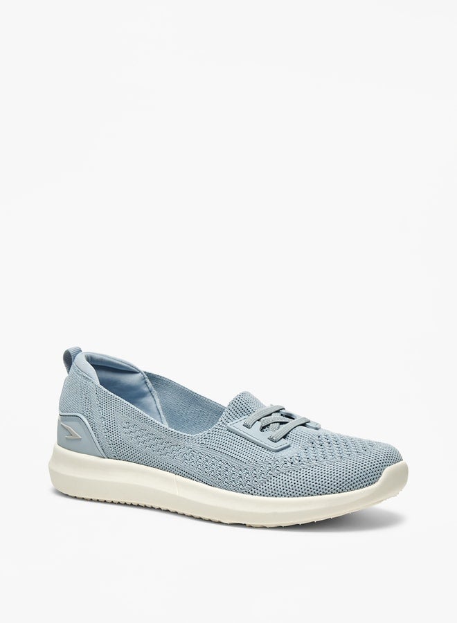 Textured Slip-On Sports Shoes with Lace-Up Detail