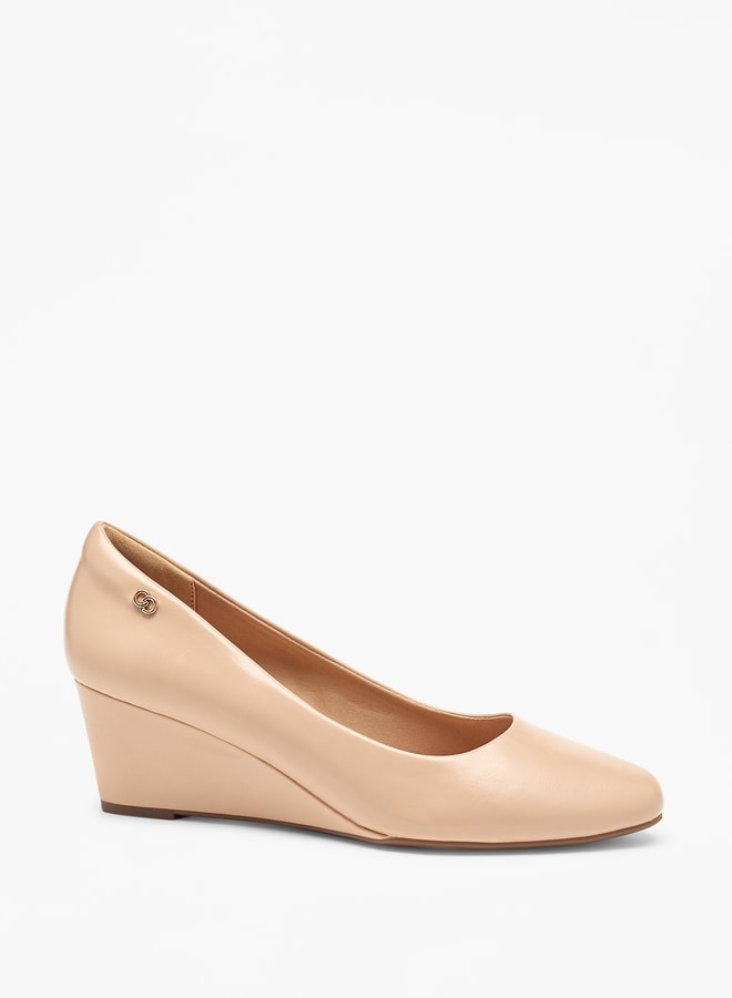 Women's Solid Slip-On Shoes with Wedge Heels