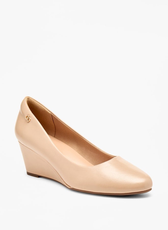 Women's Solid Slip-On Shoes with Wedge Heels