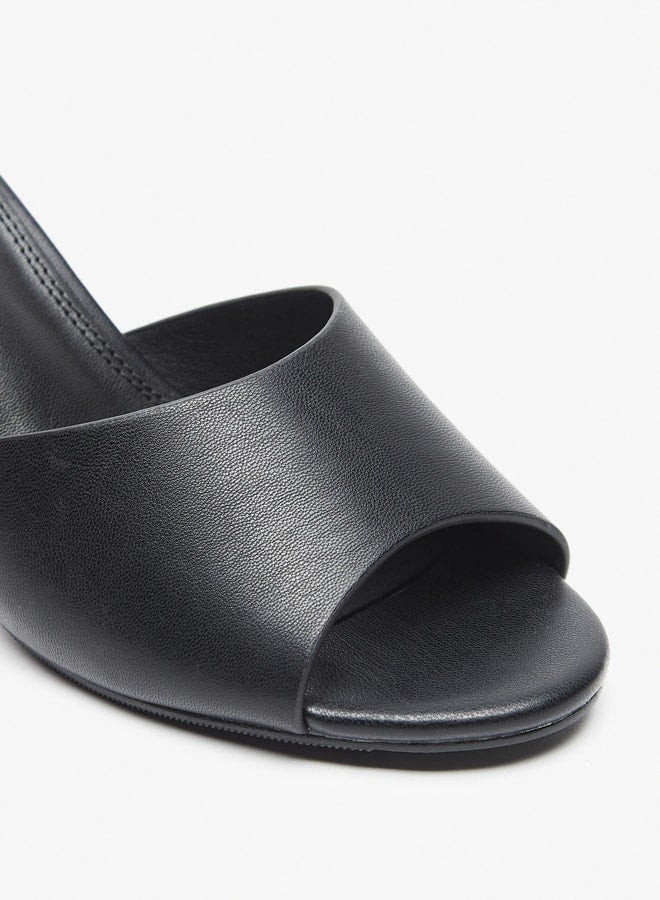 Women's Solid Slip-On Sandals with Stiletto Heels