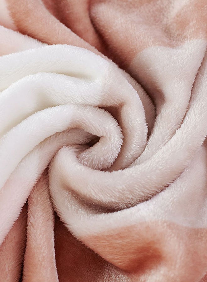 Plaids Pattern Thick Ductile Winter Blanket Cotton Pink 100x120cm
