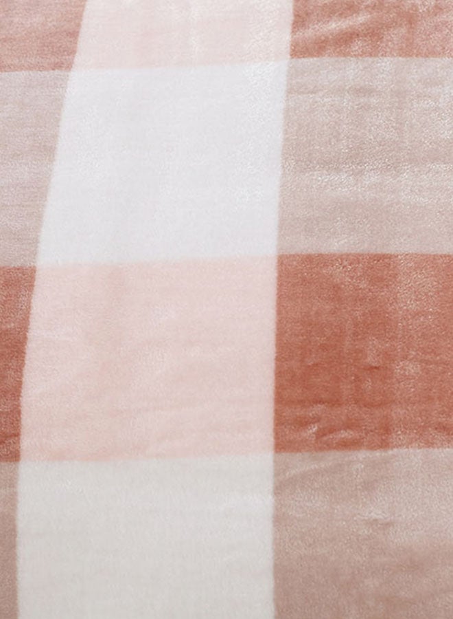 Plaids Pattern Thick Ductile Winter Blanket Cotton Pink 100x120cm