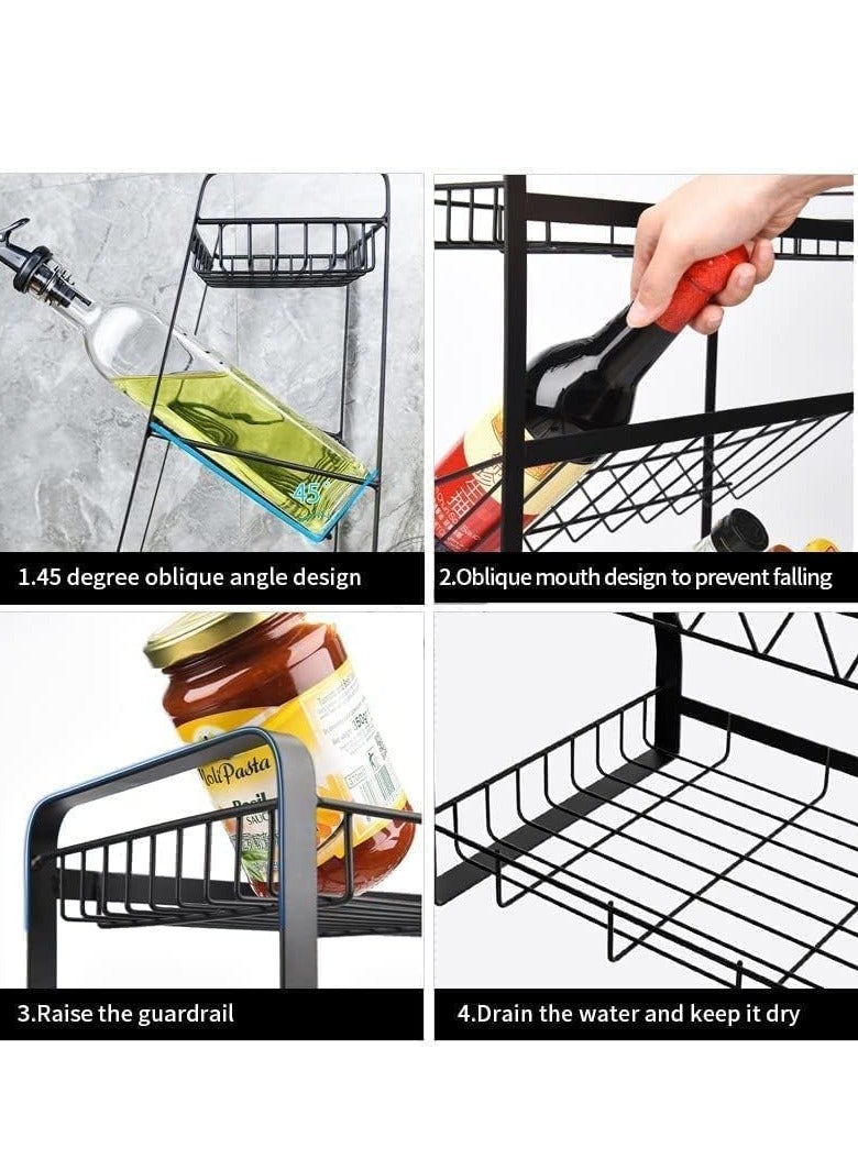 3 Tier Detachable Spice Rack for Countertop, Adjustable Seasoning Organizer, Freestanding Spice Holder for Kitchen Storage