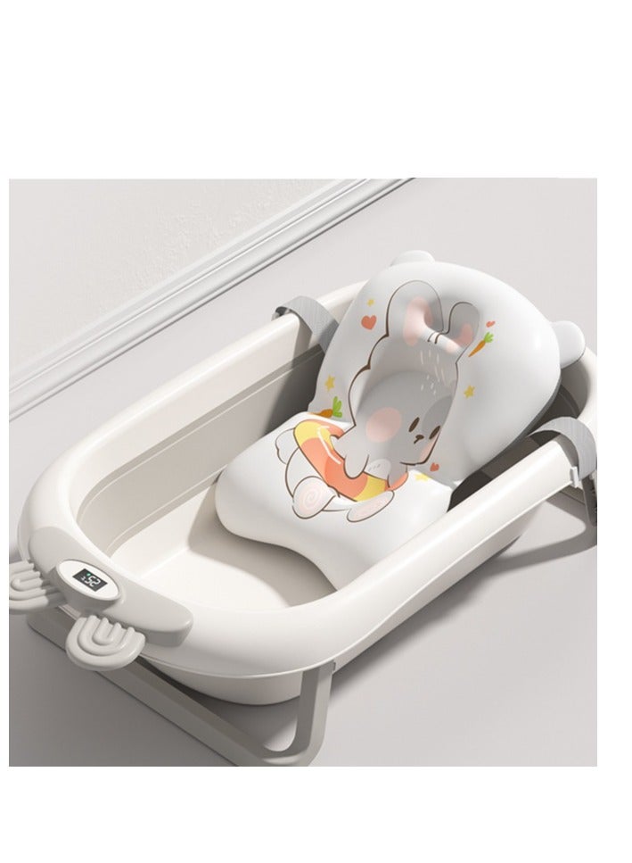 Baby Bathtub Portable With Baby Cushion Tub Anti Slip Proof New Born Toddler Bathing Tub