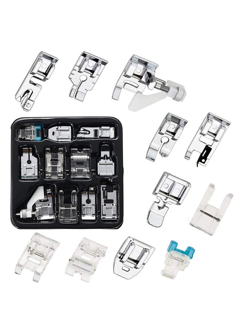 11Pcs Presser Feet Set Snap On Sewing Machine Foot for Brother Singer Janome Babylock Kenmore Low Shank Sewing Machine Use