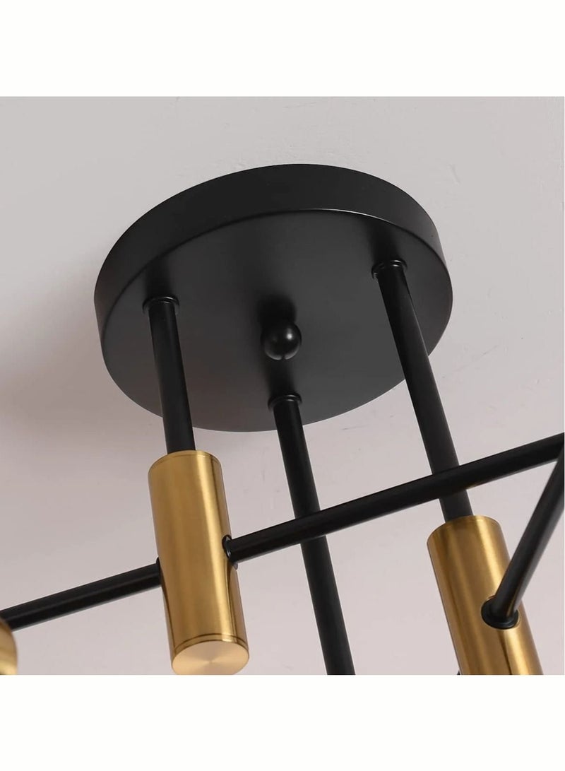 Mid Century Sputnik Chandelier Modern Ceiling Lighting 6 Lights Adjustable Industrial Mount Pendant Light Fixture For Kitchen Living Dining Room Bedroom Foyer