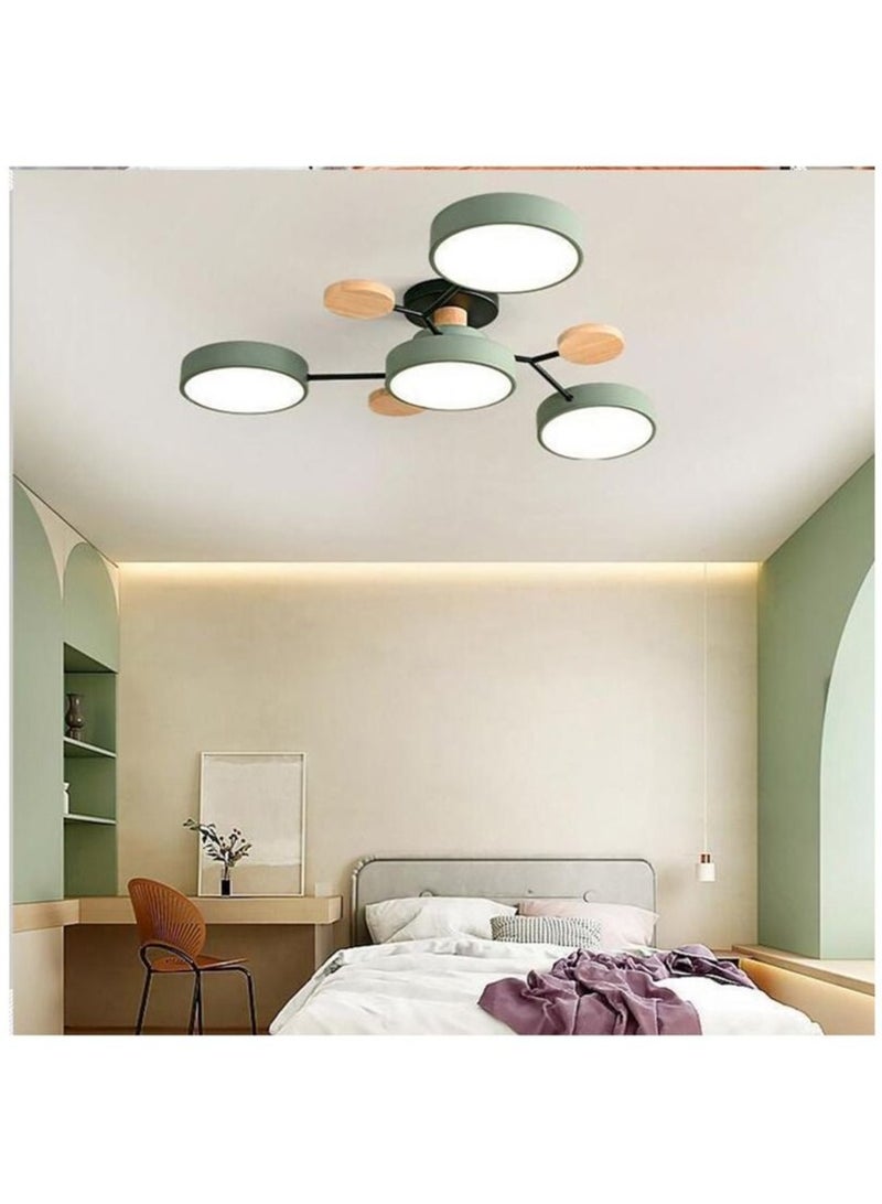 3+1 Head Modern living room ceiling chandelier LED light bedroom ceiling light, Green