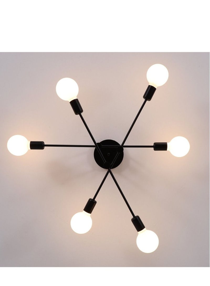 Mid Century Sputnik Chandelier Modern Ceiling Lighting 6 Lights Adjustable Industrial Mount Pendant Light Fixture For Kitchen Living Dining Room Bedroom Foyer