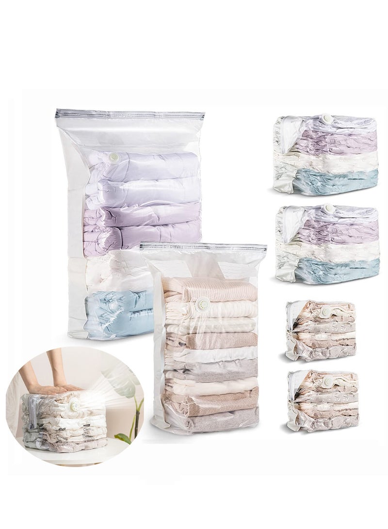 Vacuum Storage Bags Jumbo Cube 6 Pack, Space Saver Bags Extra Large Vacuum Seal Bags for Comforters Blankets Clothes (3 Jumbo 3 Medium), Closet Organizers and Storage Bags Vacuum Sealed