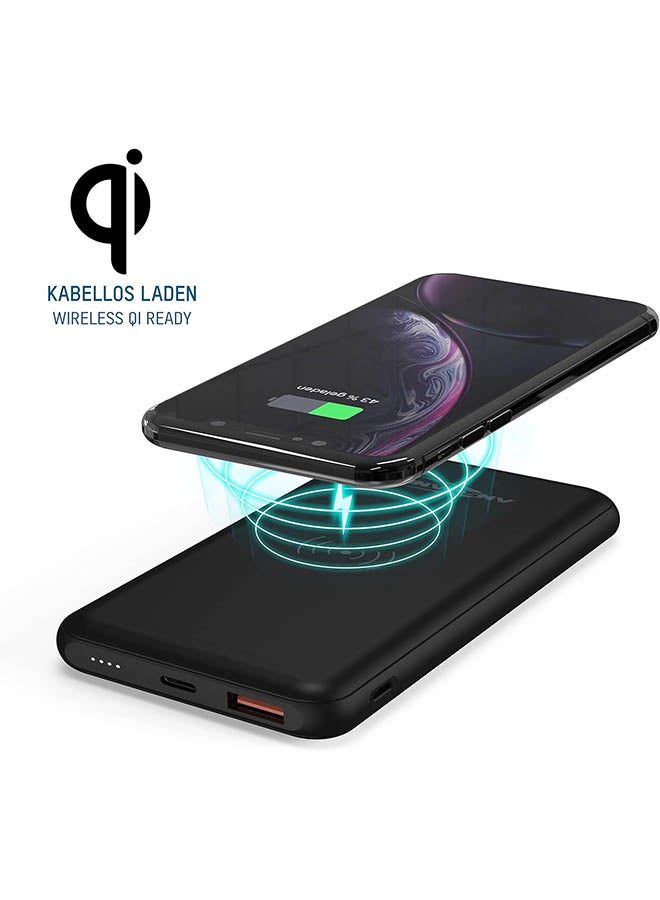 External Power Bank Wireless Charging Up To 10 Watts, Quick Charge 3.0, Type C And Power Delivery (Pd) Protocol And A Capacity Of 10000 Mah