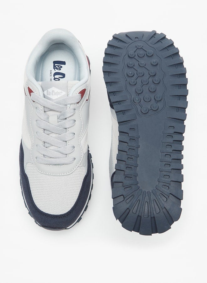 Women's Colourblock Low Ankle Sneakers with Lace-Up Closure