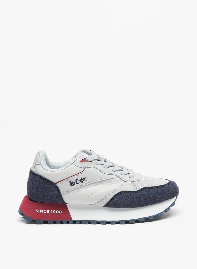 Women's Colourblock Low Ankle Sneakers with Lace-Up Closure