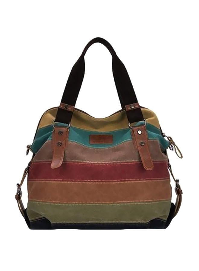 Retro Color Block Striped Shoulder Bag Multicolour