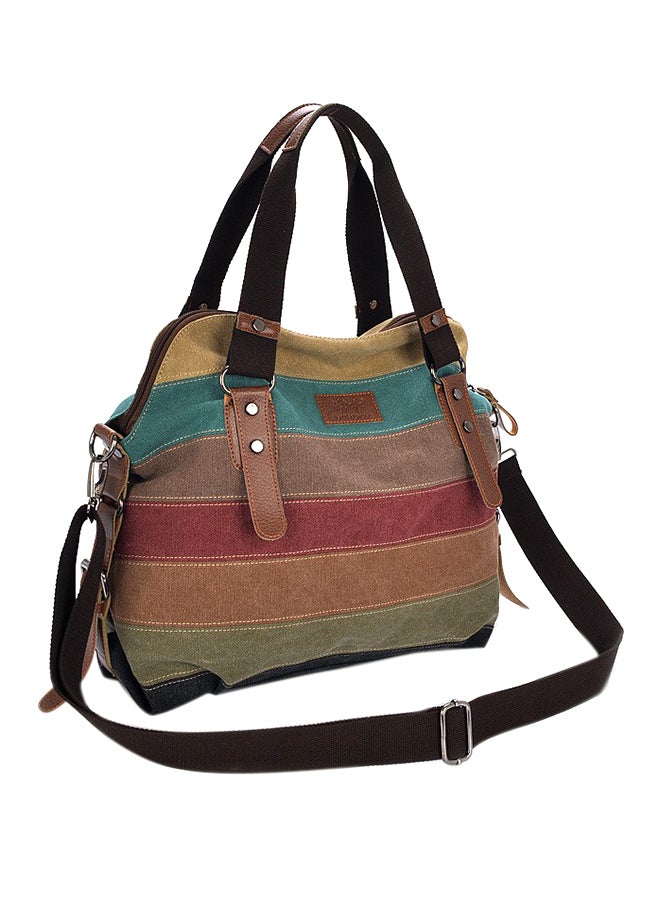 Retro Color Block Striped Shoulder Bag Multicolour