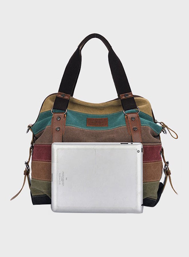 Retro Color Block Striped Shoulder Bag Multicolour