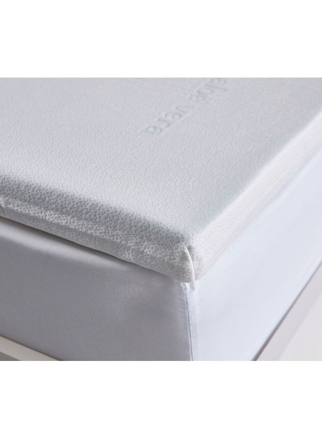 Aloe Vera Cool Gel Infused Memory Foam Twin Mattress Topper Polyester Blue 120cm