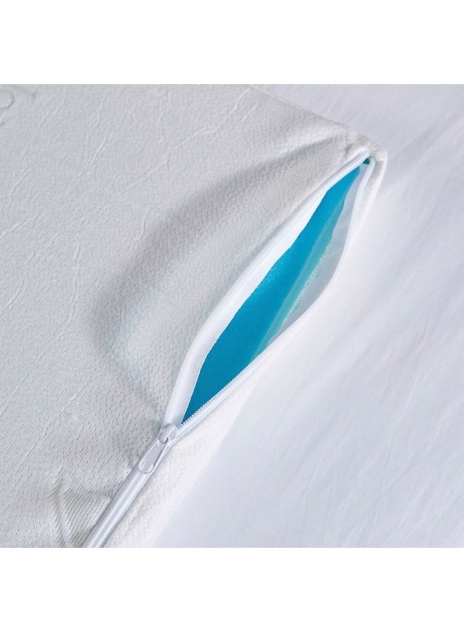 Aloe Vera Cool Gel Infused Memory Foam Twin Mattress Topper Polyester Blue 120cm