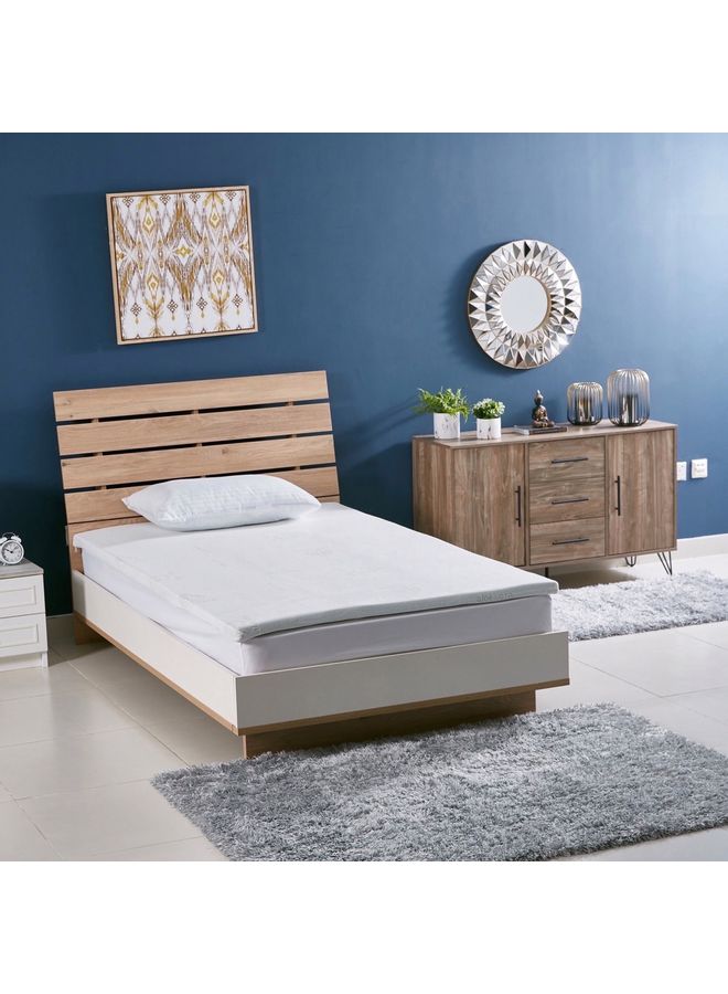 Aloe Vera Cool Gel Infused Memory Foam Twin Mattress Topper Polyester Blue 120cm