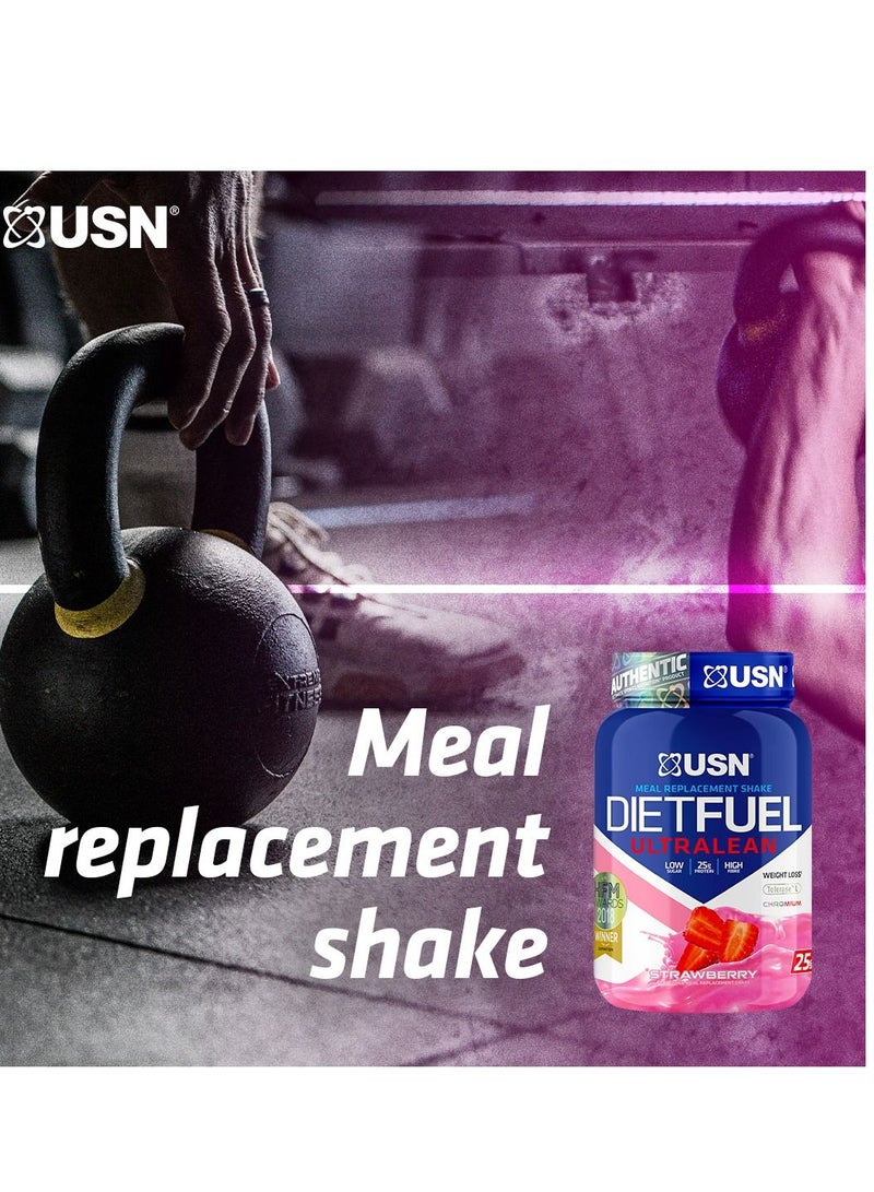 USN Diet Fuel UltraLean Strawberry 2KG: Meal Replacement Shake, Diet Protein Powders for Weight Control and Lean Muscle Development