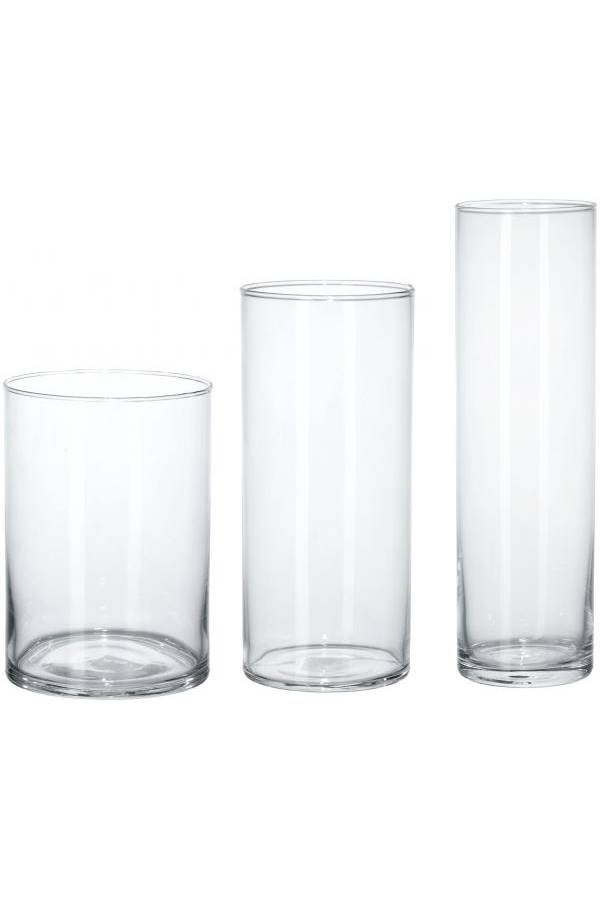 3-Piece Circular Vase Set Clear