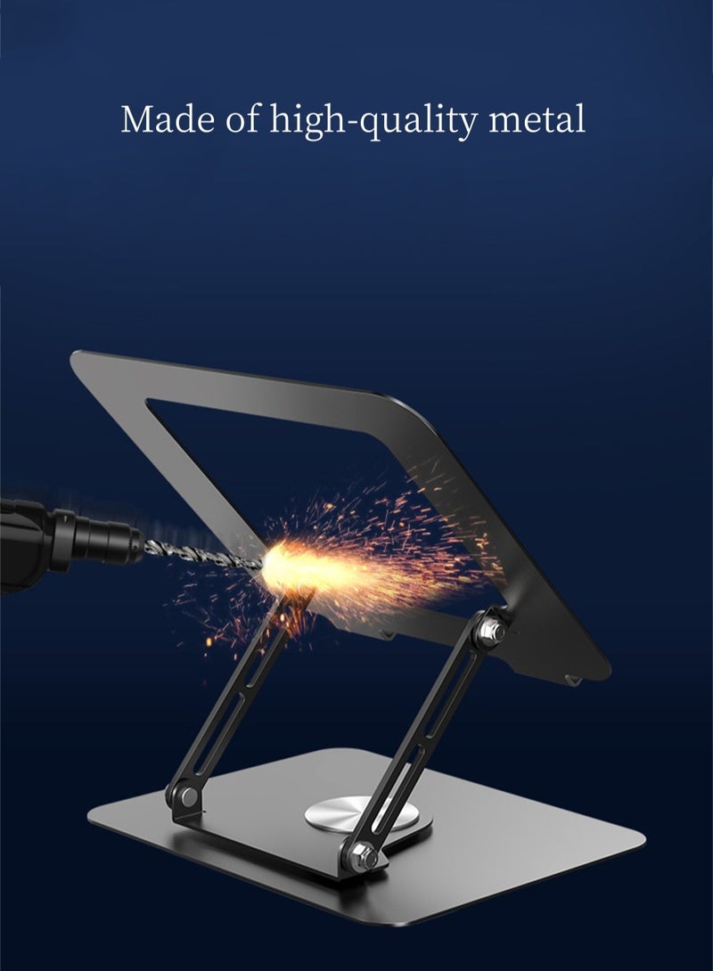 Adjustable Laptop Stand with 360 Rotating Base, Stable Computer Stand for Laptop Ergonimic Foldable Laptop Riser for Desk Compatible with MacBook Pro/ Air More Laptops 11-17.3