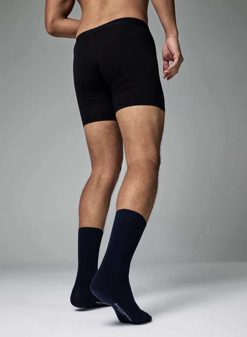 Elliot Martin Men's Cotton Crew Socks 3 Pairs, Ribbed Business Socks for All Seasons Available in Variety of Colors