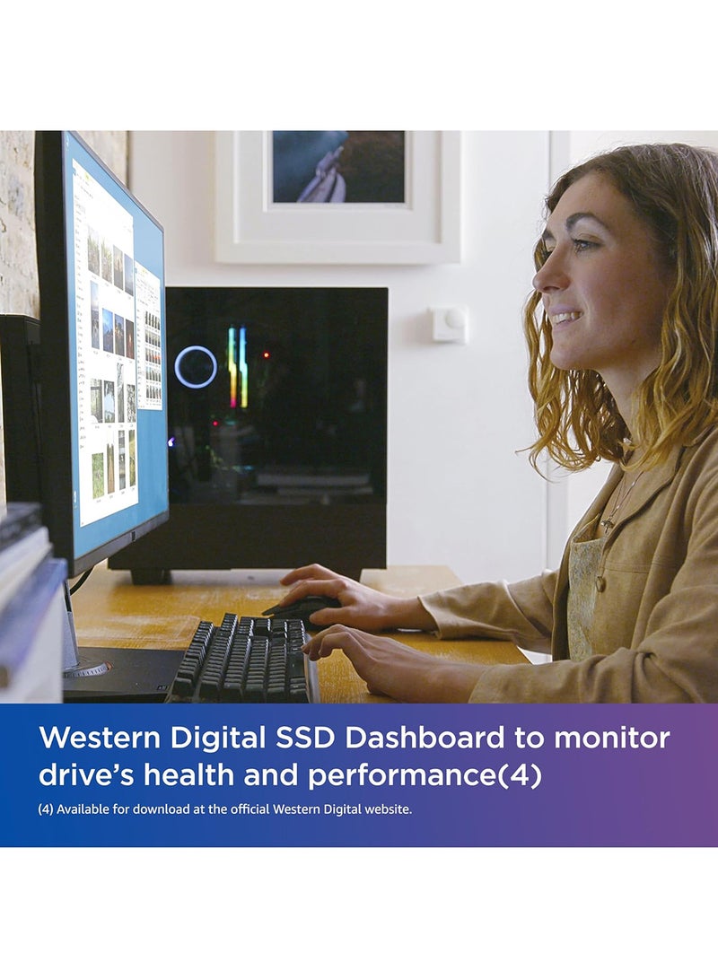 SN580 NVMe M.2 2280 Internal SSD, 1TB Capacity, 4150Mbps Sequential Read & Write, 600 TBW Endurance, PCIe Gen4 x4 Interface, Blue | ‎WDS100T3B0E 1 TB