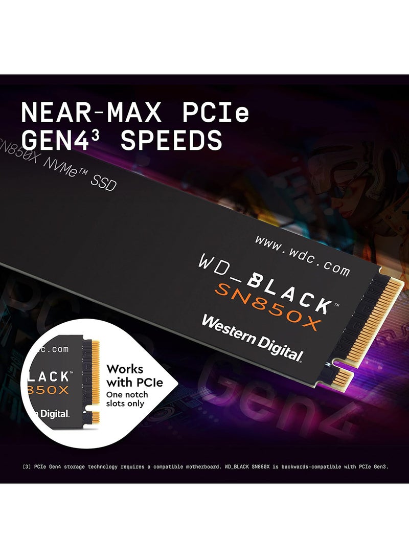 SN850X NVMe PCIe 4.0 Gaming Internal SSD, Up to 7300 MB/s Sequential Read & 6300 MB/s Write Speeds, M.2 2280, 1.75 Million Hours MTTF600TB Endurance | WDS100T2X0E 1 TB