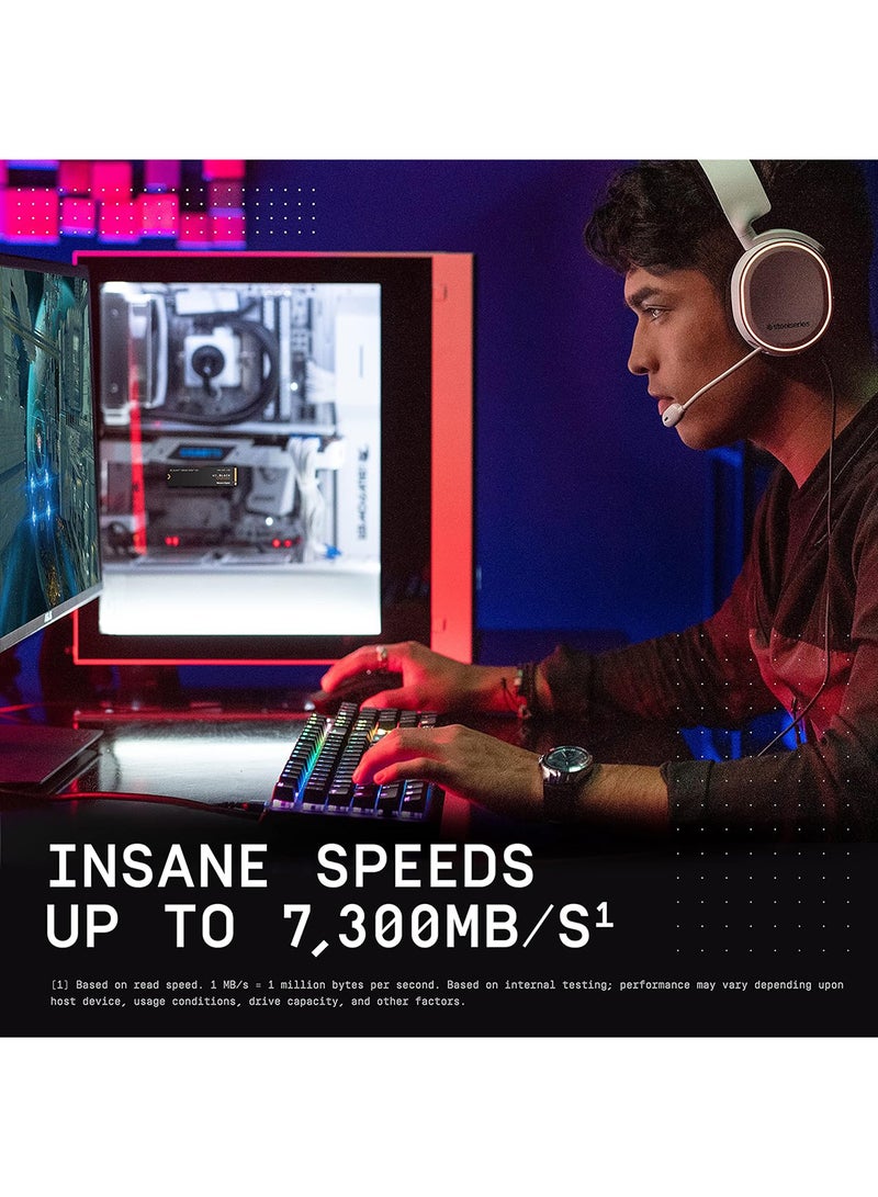 SN850X NVMe PCIe 4.0 Gaming Internal SSD, Up to 7300 MB/s Sequential Read & 6300 MB/s Write Speeds, M.2 2280, 1.75 Million Hours MTTF600TB Endurance | WDS100T2X0E 1 TB