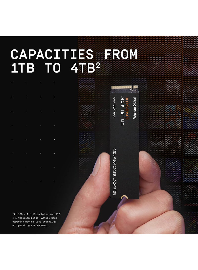 SN850X NVMe PCIe 4.0 Gaming Internal SSD, Up to 7300 MB/s Sequential Read & 6300 MB/s Write Speeds, M.2 2280, 1.75 Million Hours MTTF600TB Endurance | WDS100T2X0E 1 TB