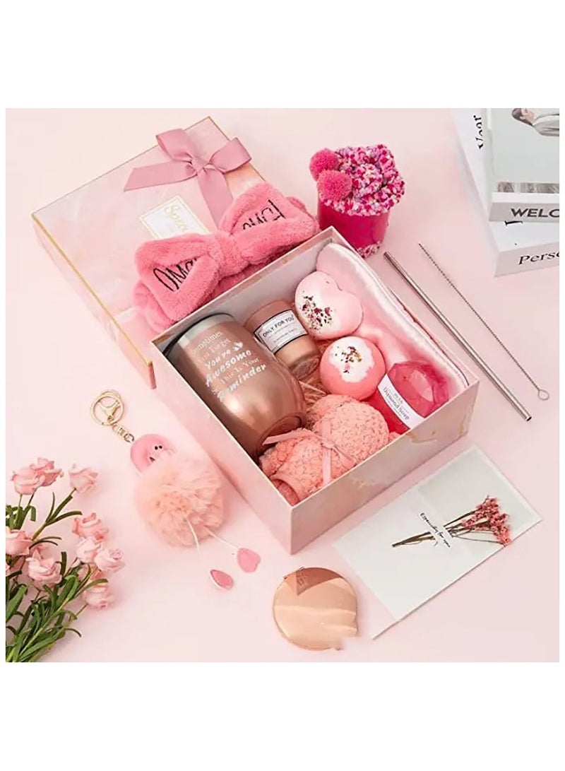 Gifts Basket for Women - Birthday Gift Box Set Contains 13 Items Inspirational Gift,Relaxing Spa Care Package for Women Friendship,Friend Gifts for Women