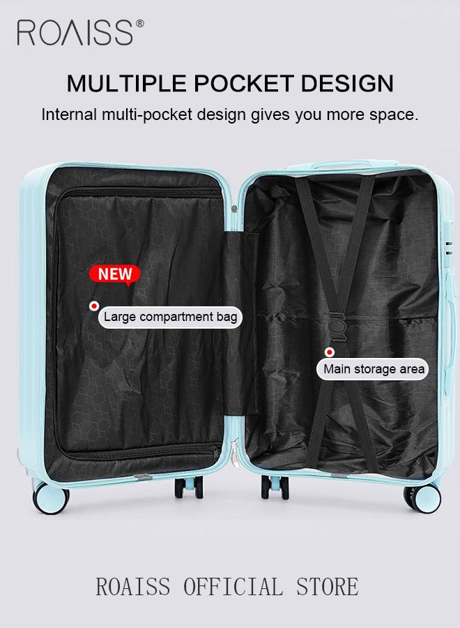 Universal Wheels Suitcase Combination Unisex Large Capacity Durable Hardshell Trolley for Women and Men Travel Luggage Password Box with Little Handbox in Vitality Colors