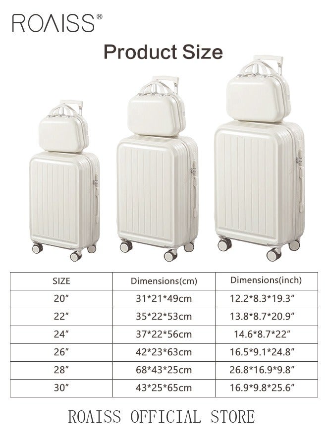 Universal Wheels Suitcase Combination Unisex Large Capacity Durable Hardshell Trolley for Women and Men Travel Luggage Password Box with Little Handbox in Vitality Colors