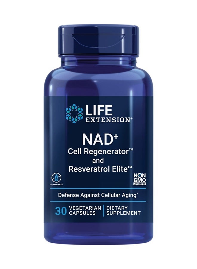 NAD+ Cell Regenerator And Resveratrol Elite, 30 Vegetarian Capsules