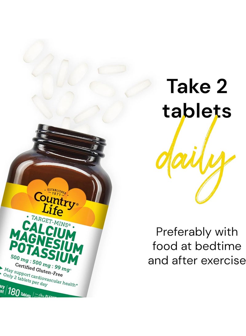 Target Mins Calcium Magnesium Potassium 500 Mg 500 Mg 99 Mg 180 Tablet