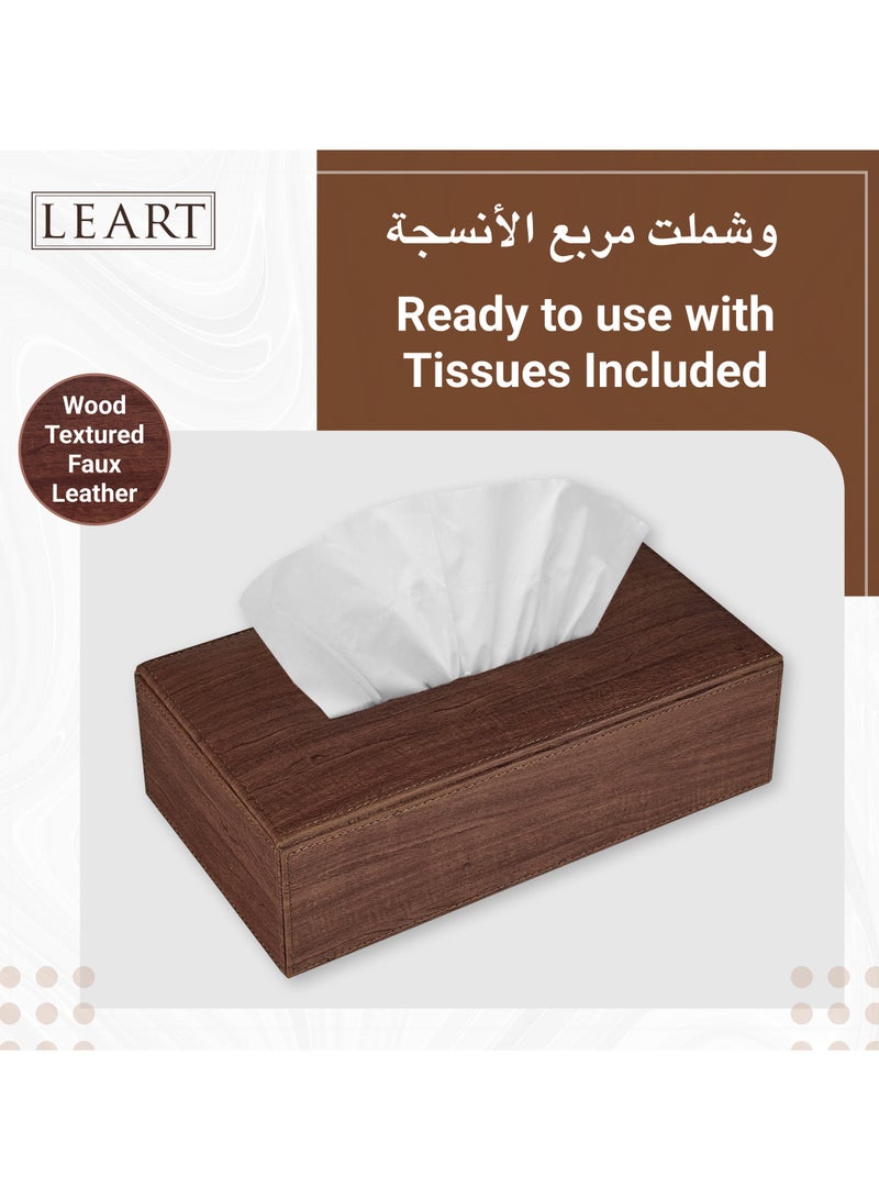 Wooden Textured Tissue Box Cover