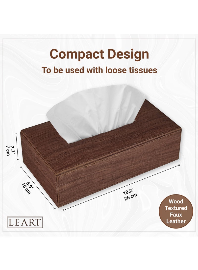 Wooden Textured Tissue Box Cover