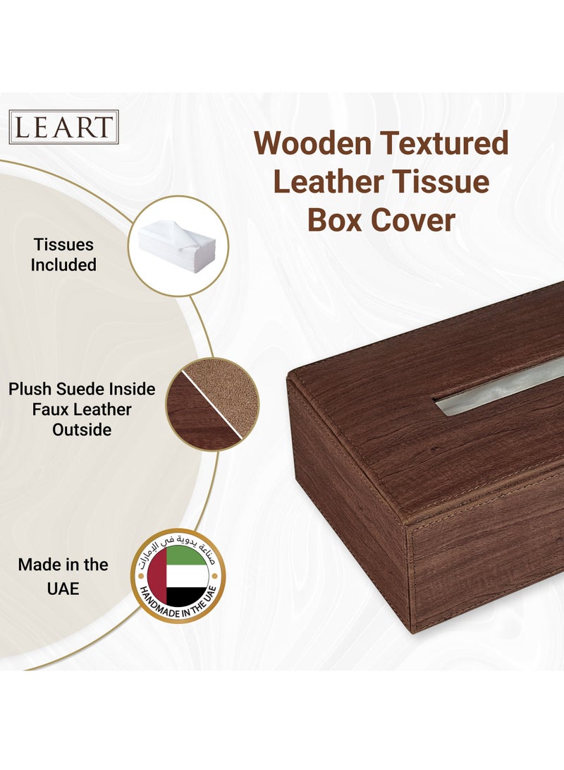 Wooden Textured Tissue Box Cover