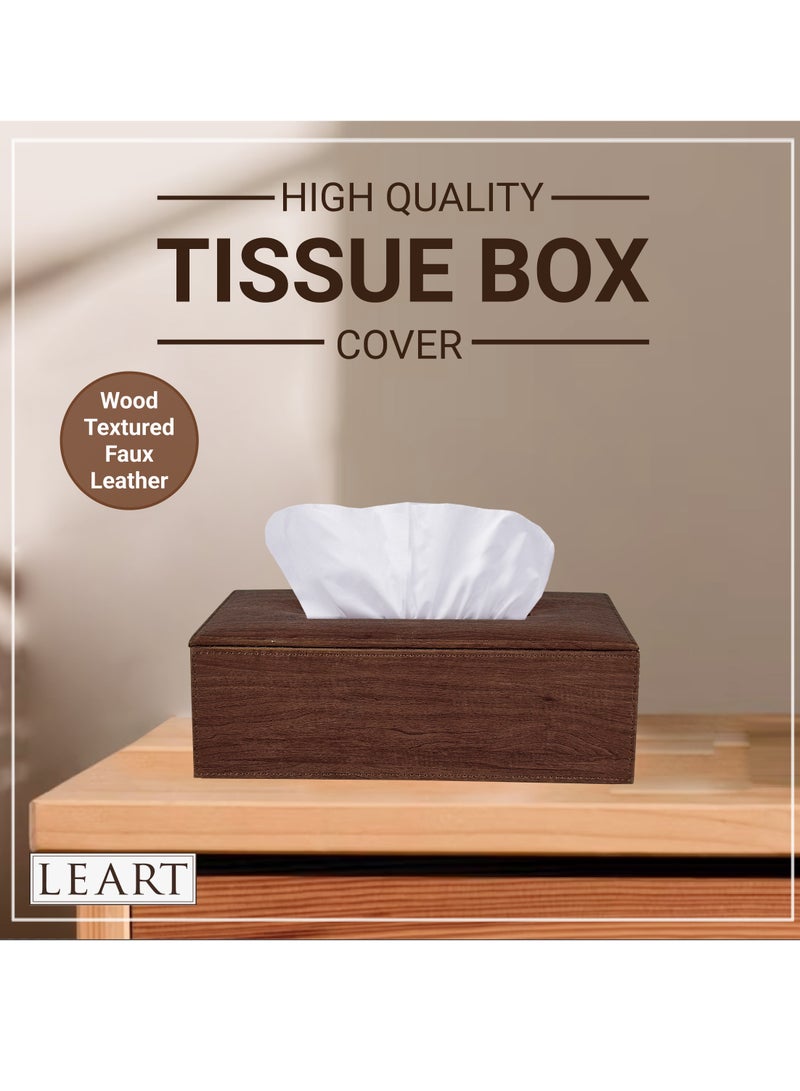 Wooden Textured Tissue Box Cover