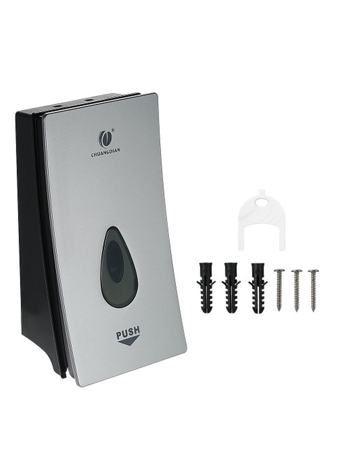 Wall-Mounted Manual Soap Dispenser Silver/Black 22.2x12x8.5cm