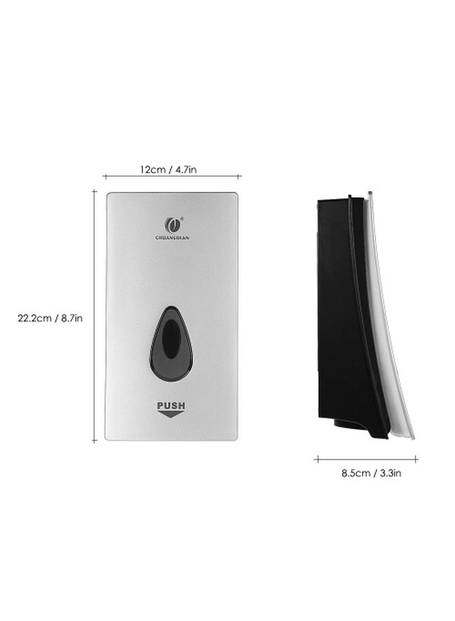 Wall-Mounted Manual Soap Dispenser Silver/Black 22.2x12x8.5cm