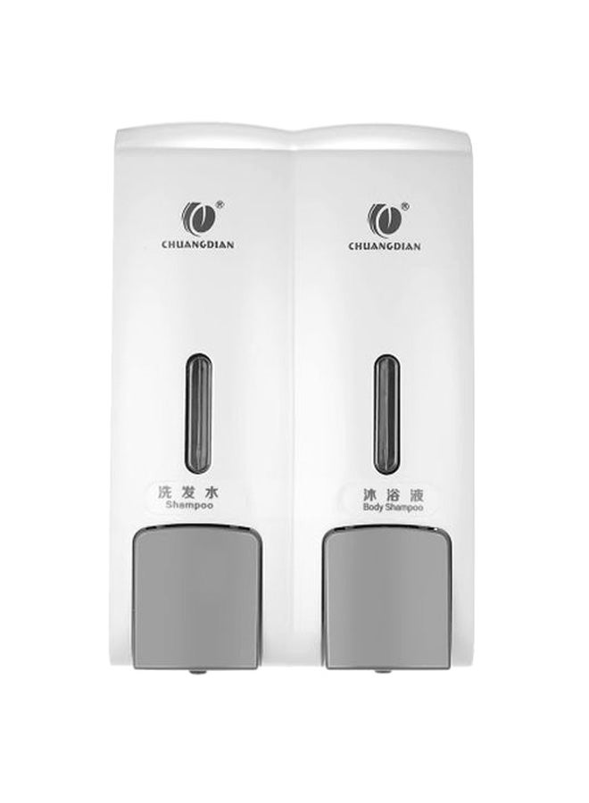 Wall-Mounted Dual Chamber Manual Soap Dispenser White/Grey 120x185x75cm